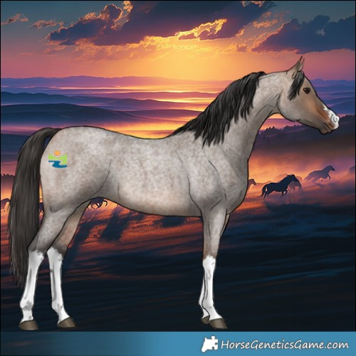 Horse Color:White Spotted Bay Roan Dun Rabicano 