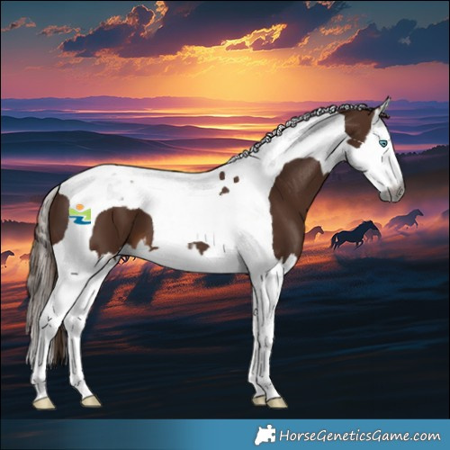 Horse Color:Gray Chestnut Splash Tobiano