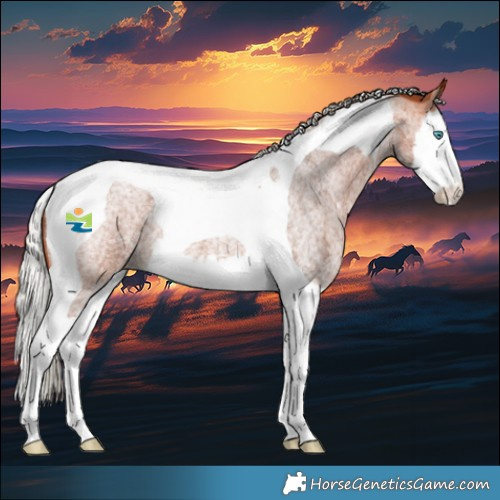 Horse Color:Silver Bay Roan Splash Tobiano 