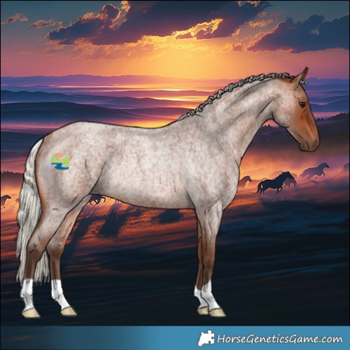 Horse Color:Silver Brown Roan Rabicano 