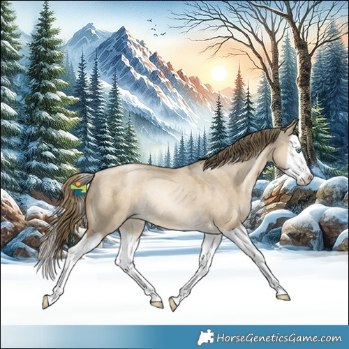 Horse Color:Smoky Grullo Snowdrop Splash Rabicano