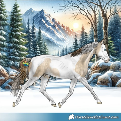 Horse Color:Buckskin Snowdrop Dun Splash Tobiano