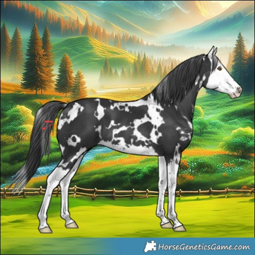 Horse Color:White Spotted Black Splash 