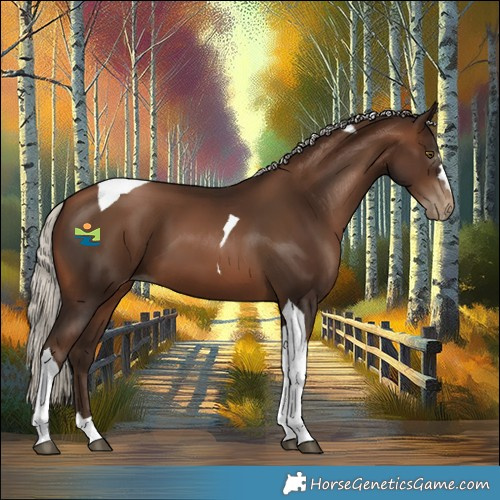 Horse Color:Gray Silver Brown Pearl Tobiano 
