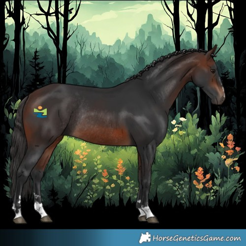 Horse Color:Brown Rabicano 