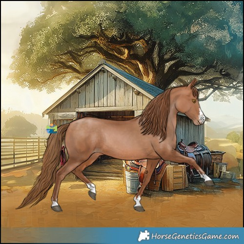 Horse Color:Brown Pearl Rabicano 