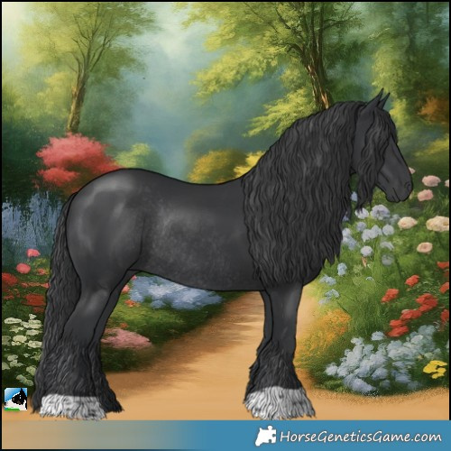Horse Color:Platinum Black Rabicano 