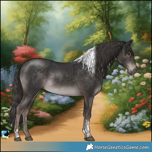 Horse Color:Platinum Liver Chestnut Tobiano Rabicano