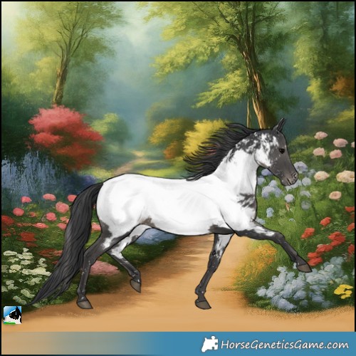 Horse Color:Black Near Fewspot Rabicano 