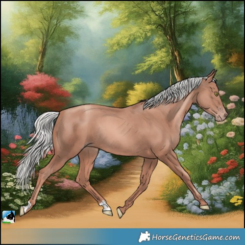 Horse Color:Gold Champagne Mushroom Rabicano