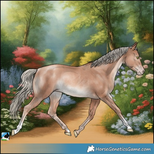 Horse Color:Gold Champagne Mushroom Rabicano