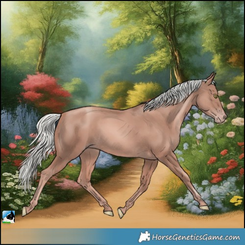 Horse Color:Gold Champagne Mushroom Rabicano
