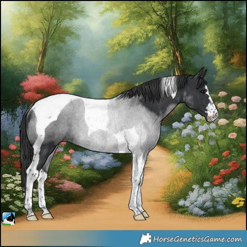 Horse Color:Black Tobiano Rabicano