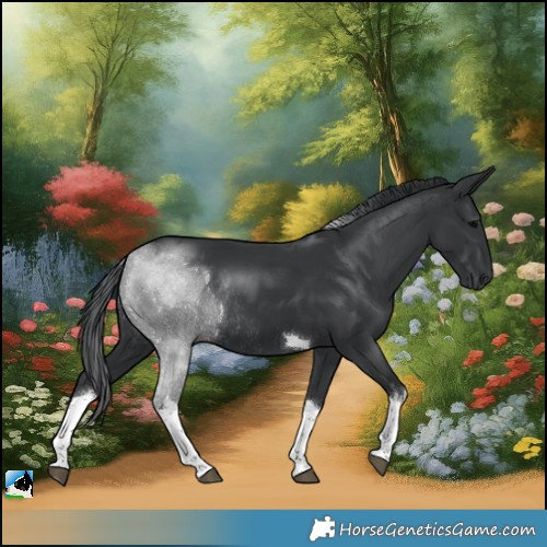 Horse Color:White Spotted Black Tobiano Rabicano
