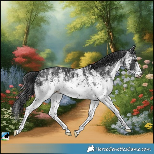 Horse Color:White Spotted Black 