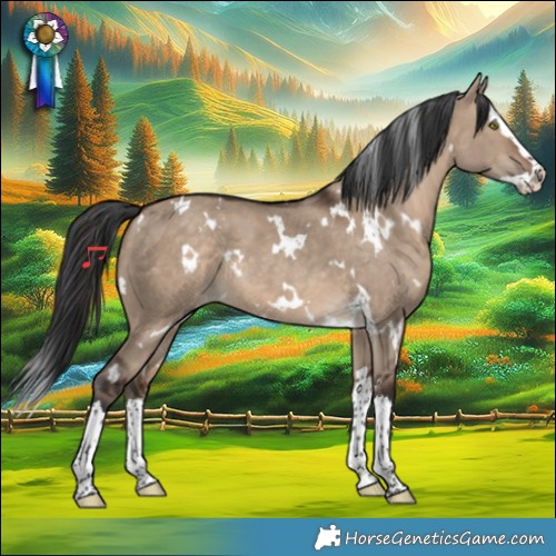 Horse Color:White Spotted Brown Dun Splash 