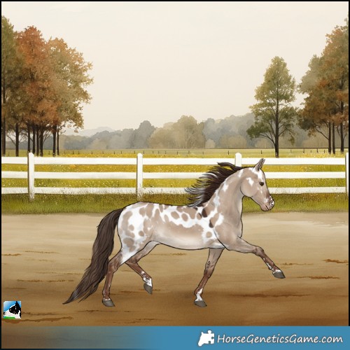 Horse Color:Liver Red Dun Skewed Appaloosa 