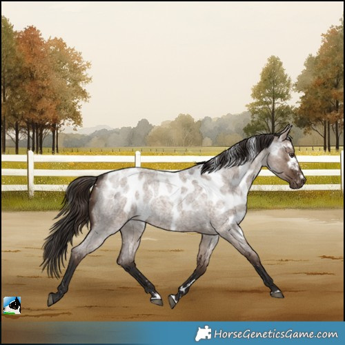 Horse Color:Liver Red Dun Roan Skewed Appaloosa 