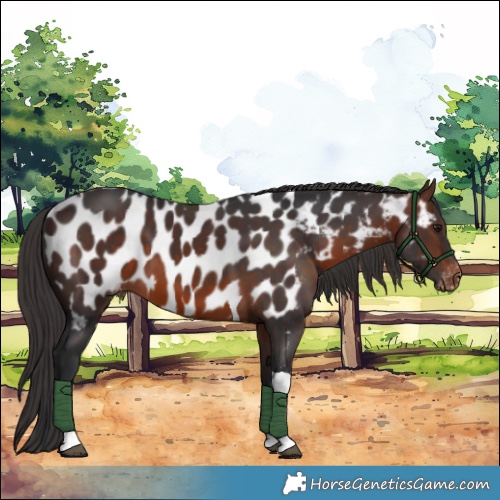 Horse Color:White Spotted Brown Tobiano Near Leopard Rabicano