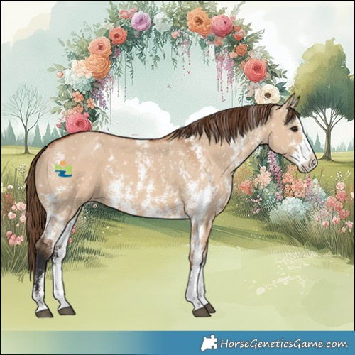 Horse Color:Bay Dun Sabino Splash Snowflake Varnish