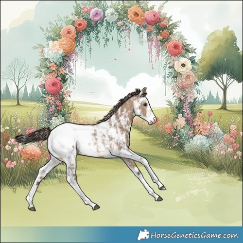 Horse Color:Brown Dun Sabino Snowcap