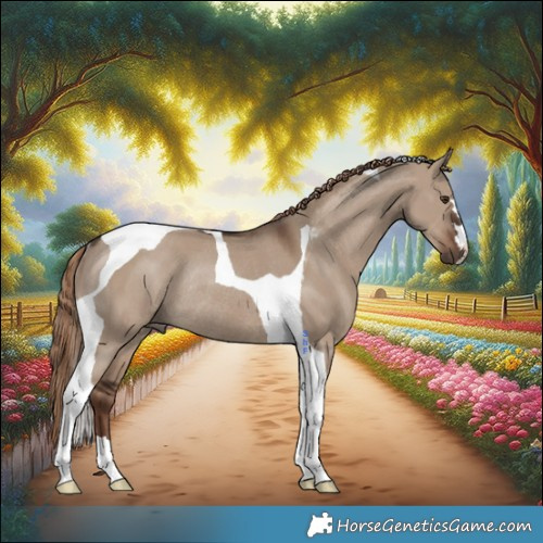 Horse Color:Liver Red Dun Tobiano Rabicano 