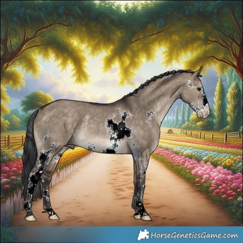 Horse Color:Brown Dun Sabino Rabicano 