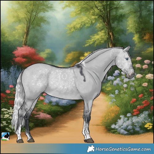 Horse Color:Silver Brown Chinchilla Dun Sabino Tobiano Rabicano 