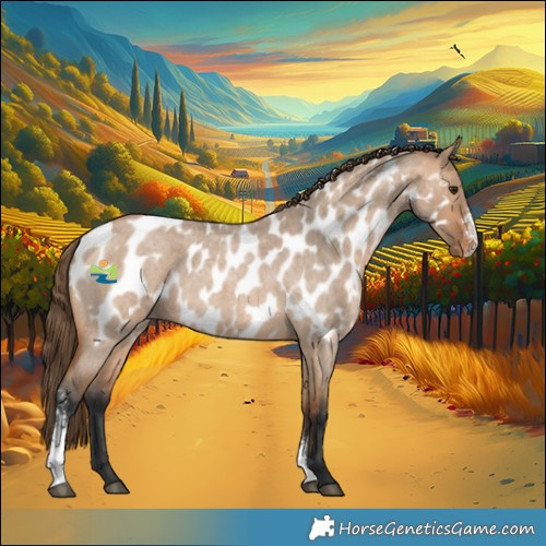 Horse Color:Bay Roan Dun Sabino Near Leopard 