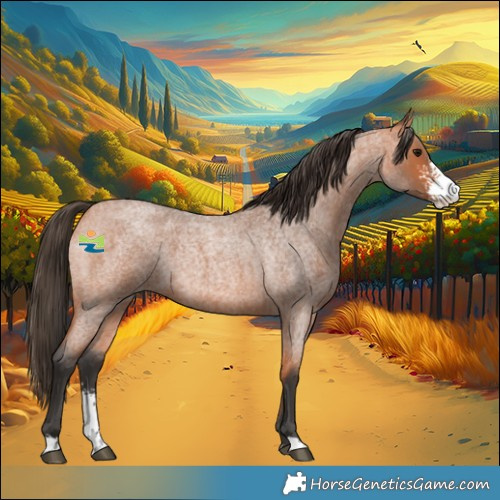 Horse Color:Bay Roan Sabino