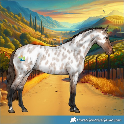 Horse Color:Bay Roan Dun Near Leopard 