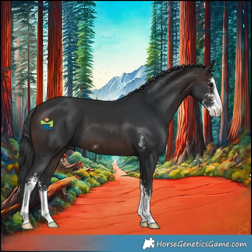 Horse Color:Brown Sabino