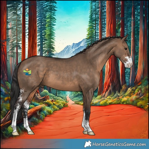 Horse Color:Brown Dun Sabino 