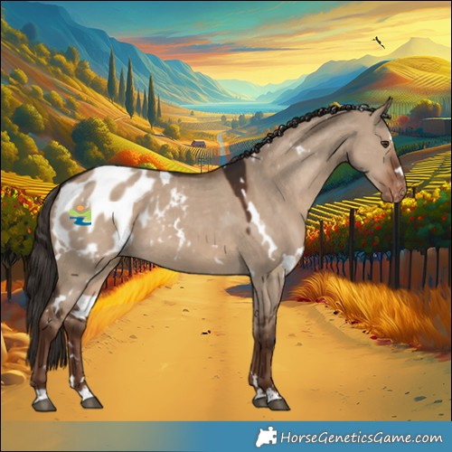 Horse Color:White Spotted Liver Red Dun Varnish 