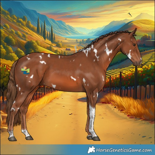 Horse Color:White Spotted Chestnut Tobiano