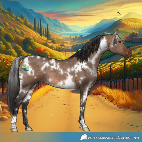 Horse Color:White Spotted Brown Dun