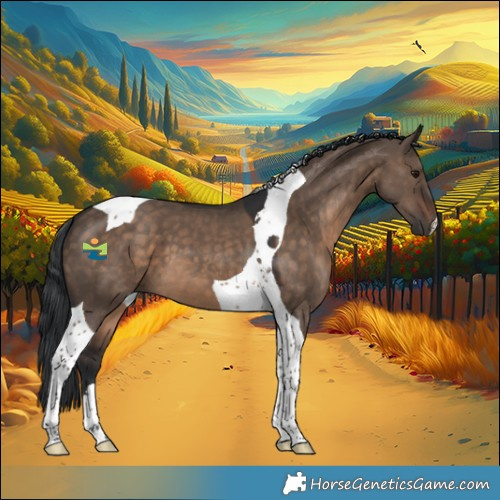 Horse Color:Brown Dun Tobiano 