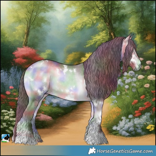Horse Color:Nacre White Spotted Chocolate Bay Chinchilla Onyx Rabicano