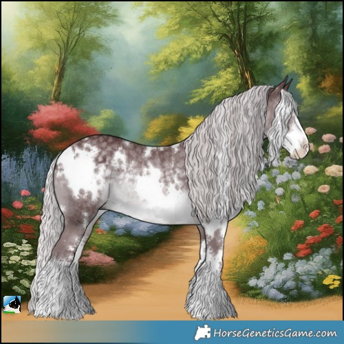 Horse Color:White Spotted Chocolate Silver Black Chinchilla Sabino Rabicano