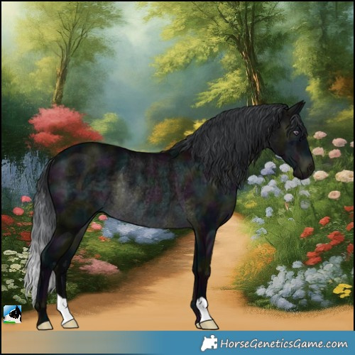 Horse Color:Midnight Brown Chinchilla Rabicano 