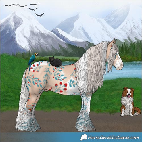 Horse Color:Silver Sable Champagne Dun Sabino Splash Tobiano