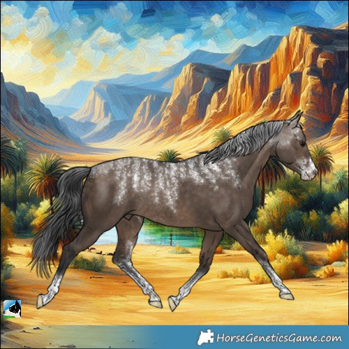 Horse Color:Powder White Brown Dun Rabicano 