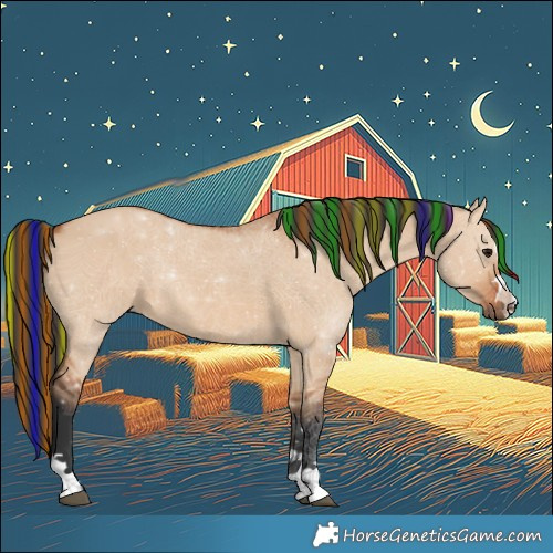 Horse Color:Painted Bay Dun Rabicano 