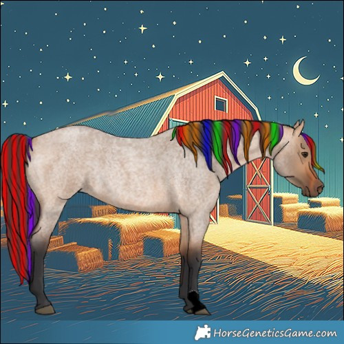 Horse Color:Painted Bay Roan Dun Rabicano