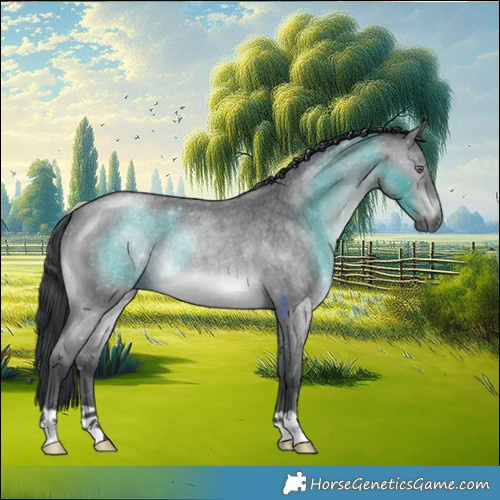 Horse Color:Brown Chinchilla Roan 