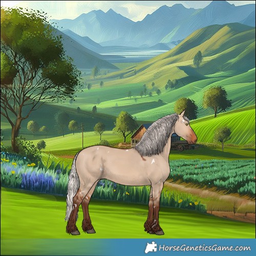 Horse Color:White Spotted Silver Bay Dun 