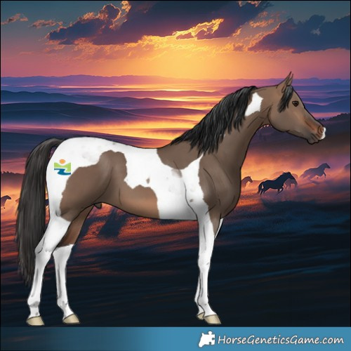 Horse Color:Brown Dun Tobiano
