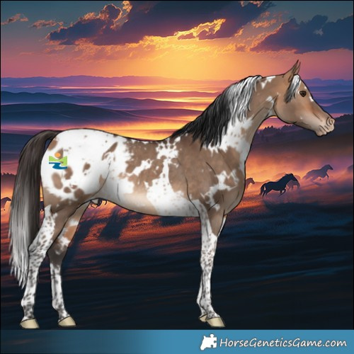 Horse Color:White Spotted Bay Dun Tobiano Appaloosa Rabicano