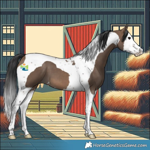 Horse Color:Brown Dun Splash Tobiano