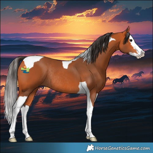 Horse Color:Bay Splash Tobiano Rabicano
